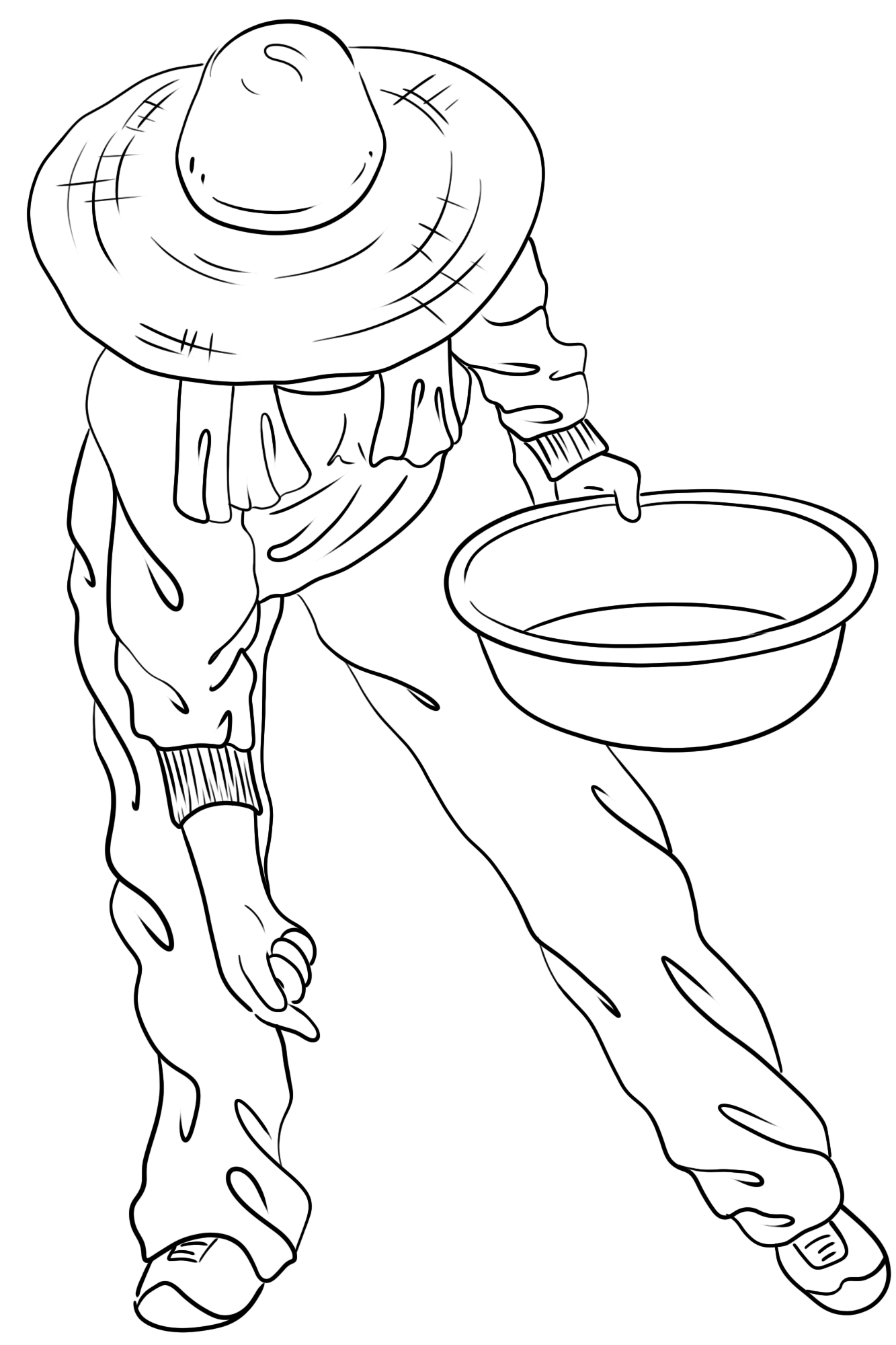 五一劳动节劳动者线稿