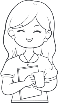 女生职业办公人事线稿