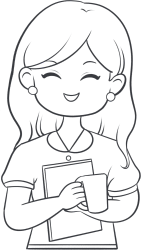 女生职业办公人事线稿