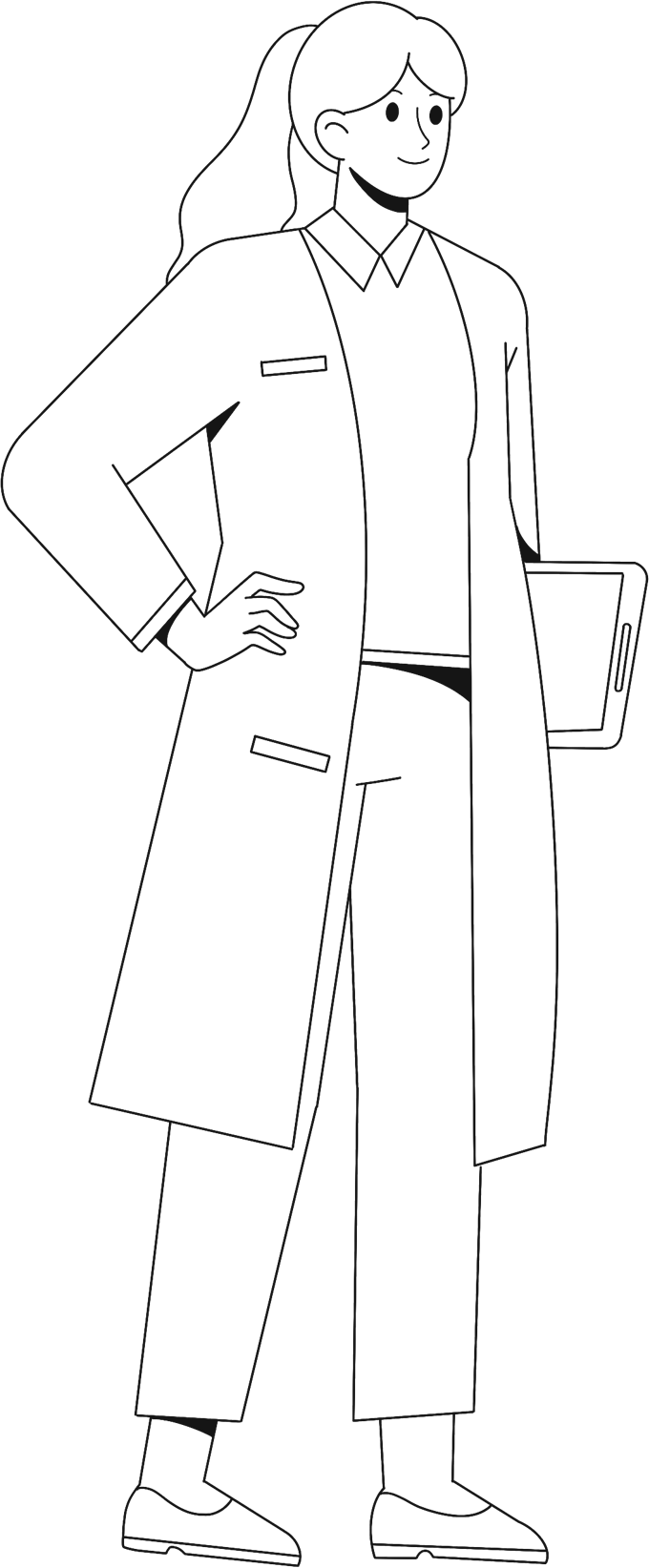女医生医院人物线稿