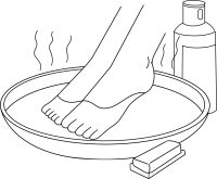 泡脚线条图片线稿