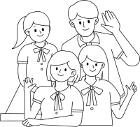 朋友同学合影线稿