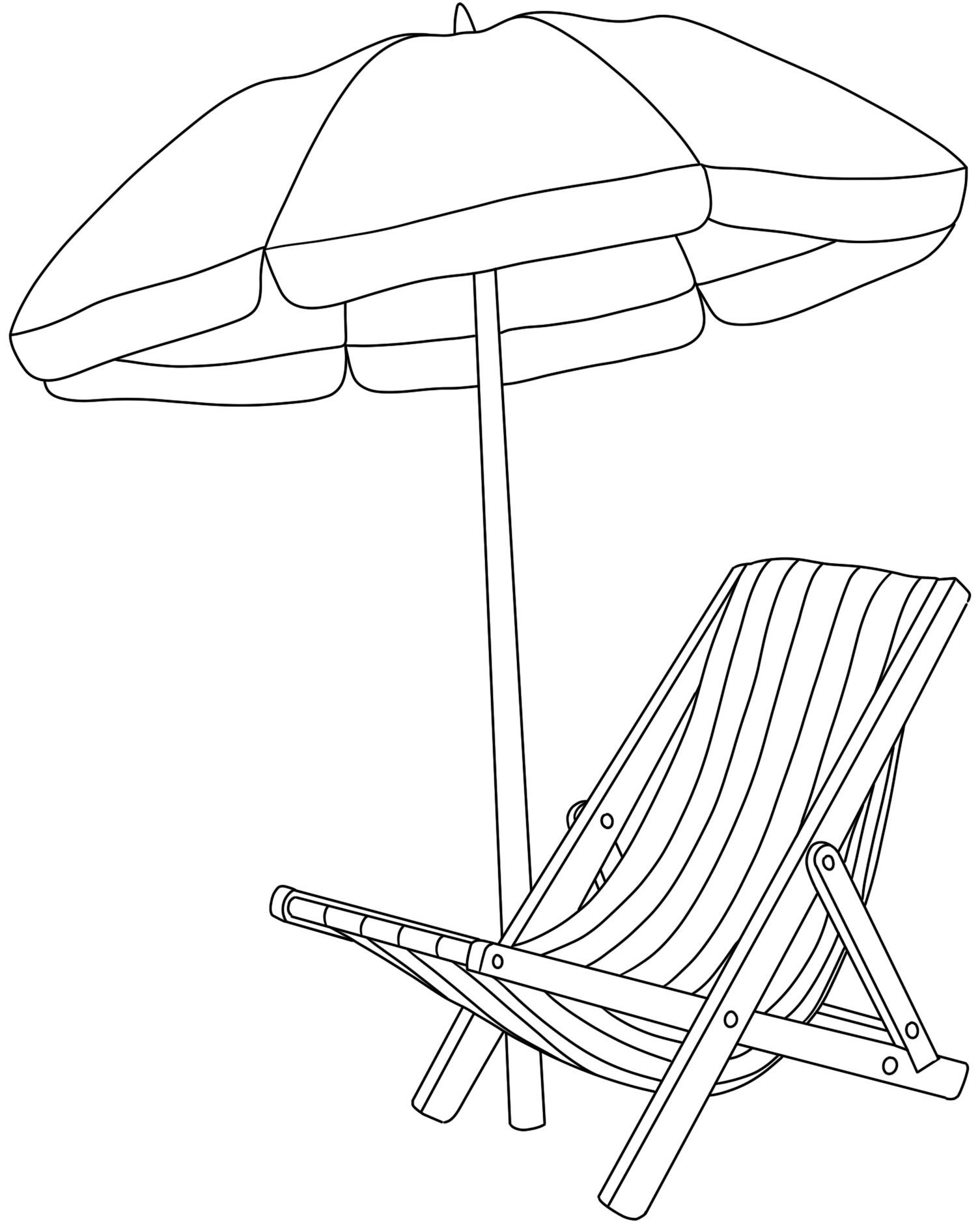 夏日度假沙滩椅线稿