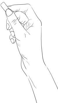 教师教学手拿粉笔线稿