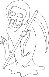 死神骷髅镰刀线稿