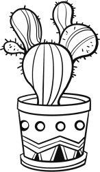 素描仙人掌线条图片