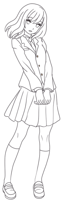 卡通女孩线稿