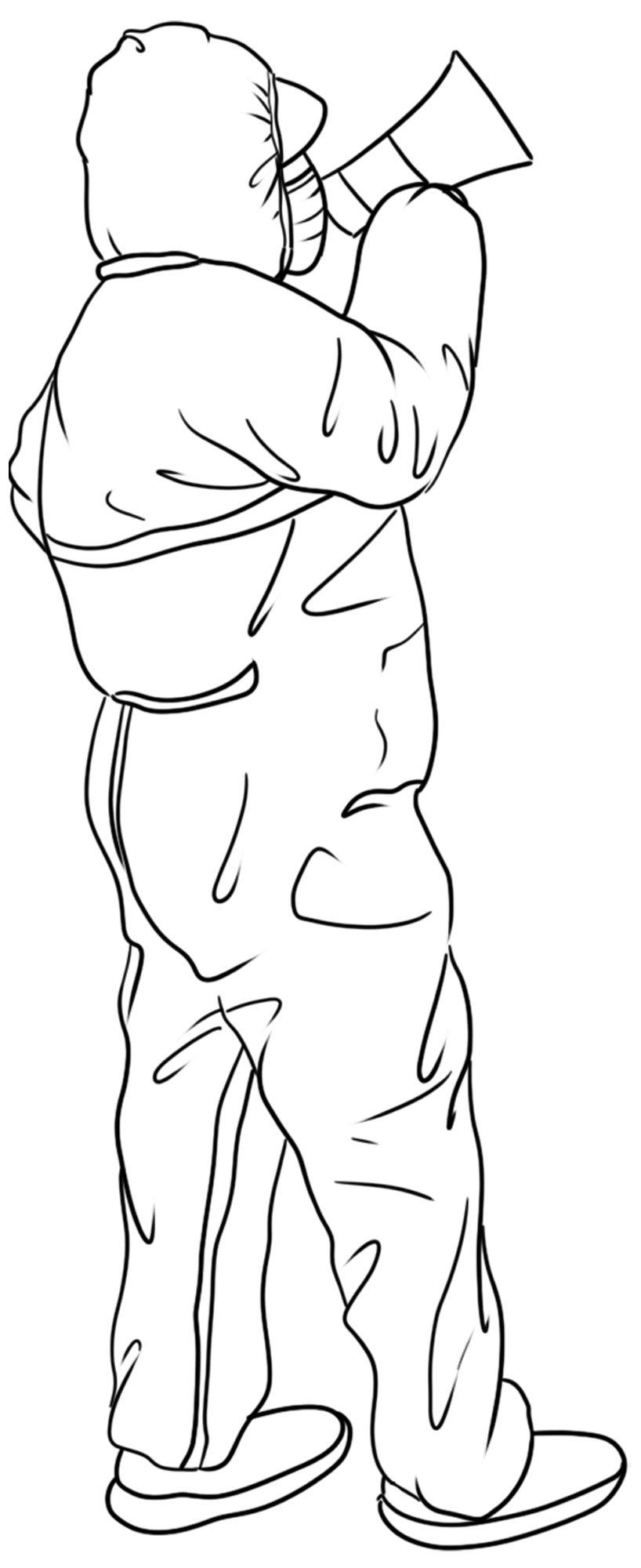 护理人员大白线稿