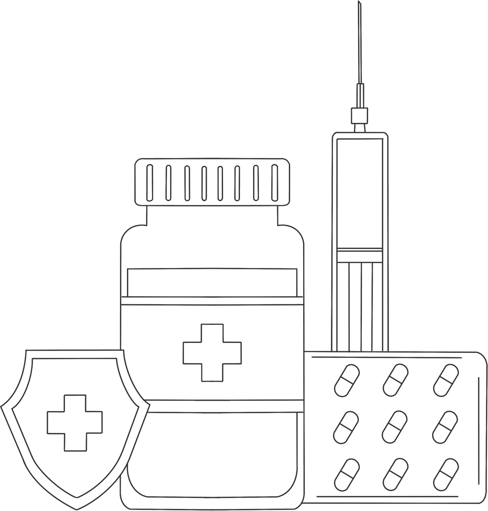 医疗药品线条图片