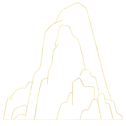 国潮山风景景色线稿