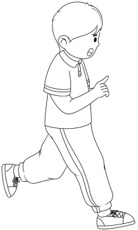 学校中学生人物线稿