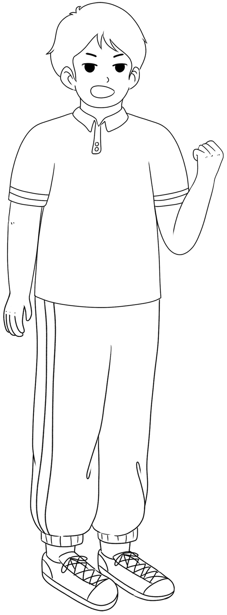 学校学生线稿