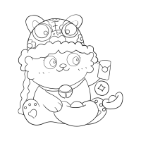 简笔画兔年新年形象线稿