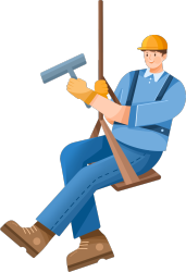 高空作业手拿工具劳动工人图片