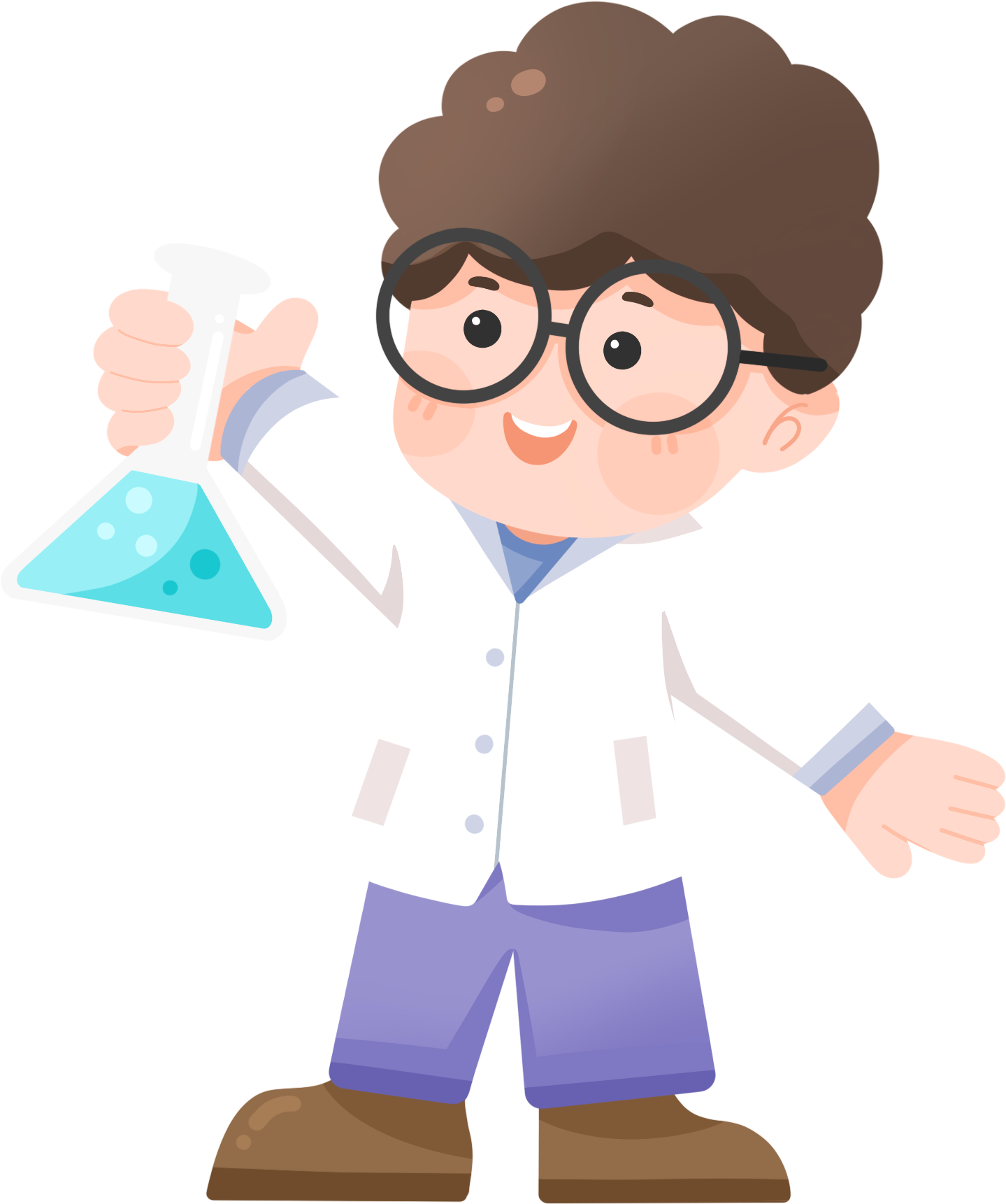科学家做化学实验卡通图片