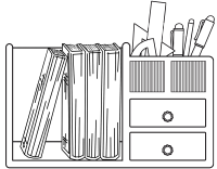 收纳箱书籍元素线稿