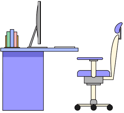 职场企业办公电脑桌椅图片