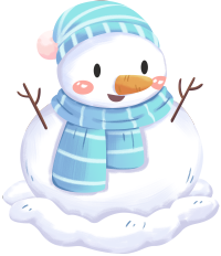 大雪雪人卡通可爱元素