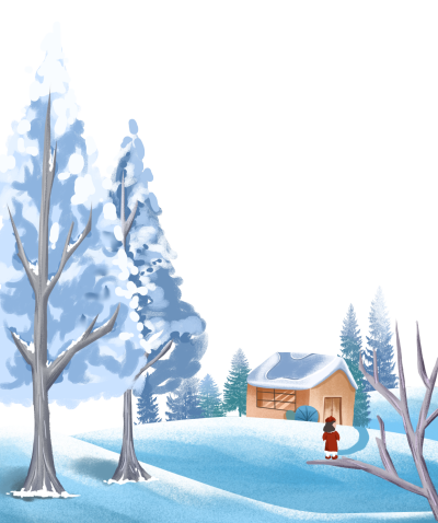 冬季下雪雪地房子图片