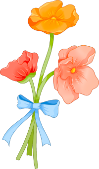 浪漫卡通鲜花花束图片