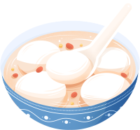 正月十五元宵节汤圆元素