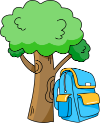 学校操场树和书包图片