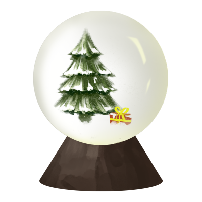 圣诞树水晶球装饰图片