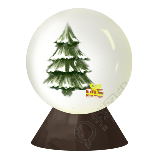 圣诞树水晶球装饰图片