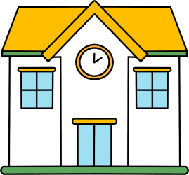 卡通学校建筑素材图片