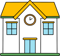 卡通学校建筑素材图片