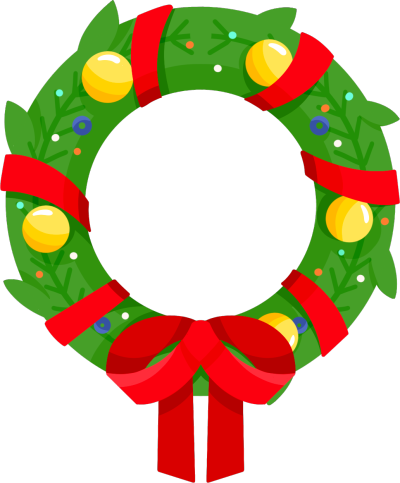 圣诞装饰圆环彩色花环图片