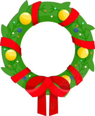 圣诞装饰圆环彩色花环图片