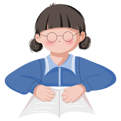 戴眼镜女孩看书学习图片