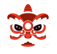 红色舞狮狮子头图片