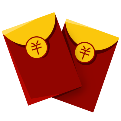 卡通红黄色红包图片