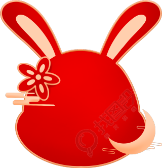 卡通兔子形状边框图片