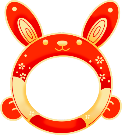卡通喜庆兔子形状图片
