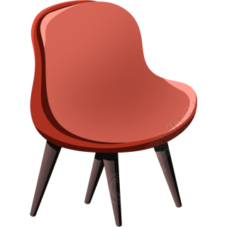 红色卡通皮质椅子图片
