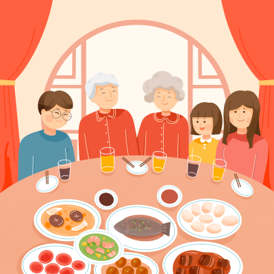 除夕团圆年夜饭喜迎春节图片