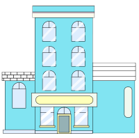 蓝色商超高楼建筑