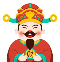 喜迎财神红色卡通图片