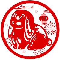 春节红色兔年大吉剪纸