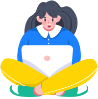 商务电脑办公女孩元素