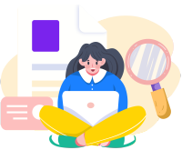 卡通学习办公女孩校园招聘元素