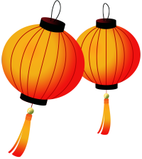 圆形构造春节红灯笼图片