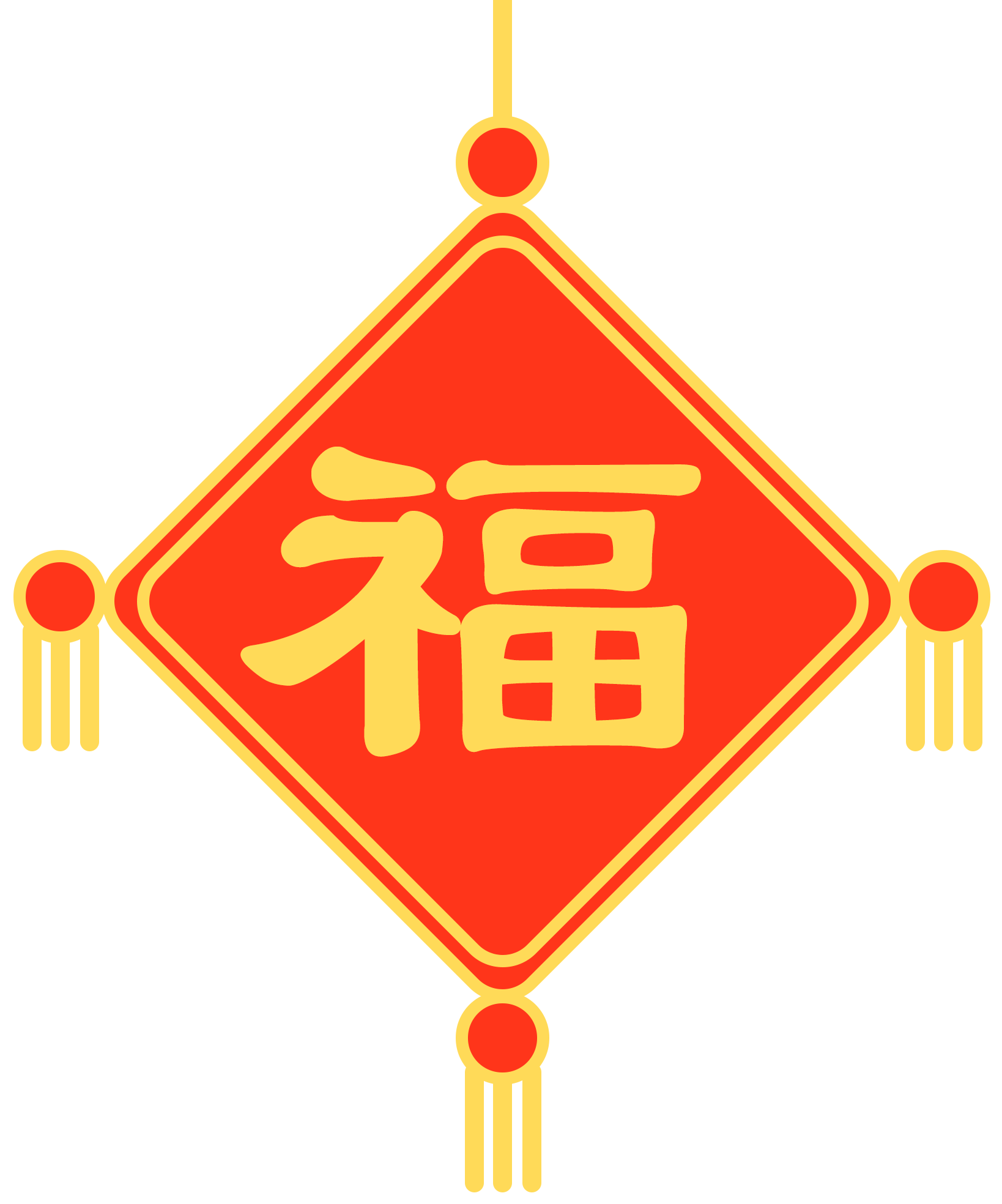 新年祝福红色福字挂饰图片