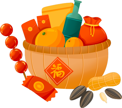 兔年置办丰盛年货图片