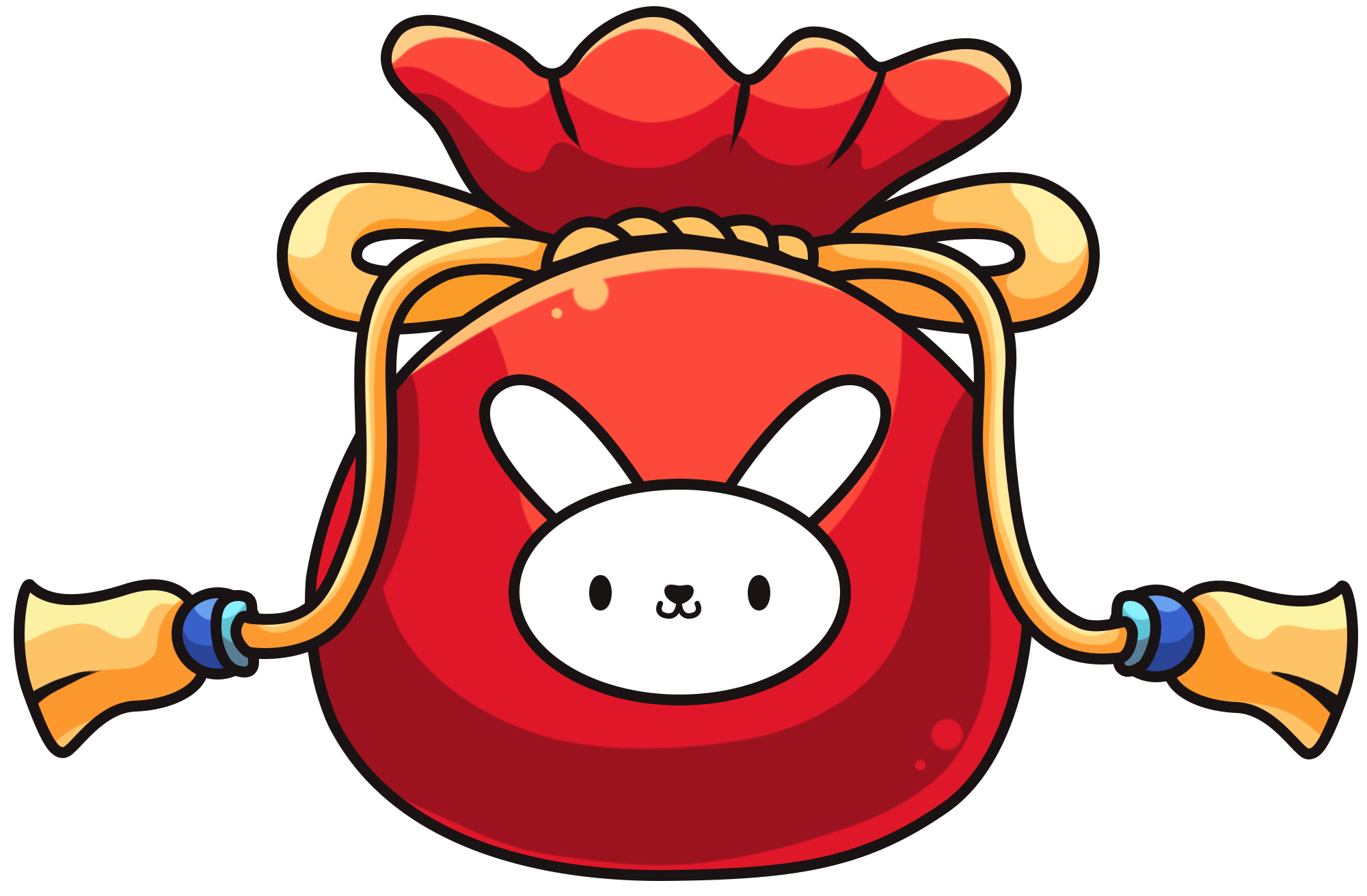喜迎兔年卡通福袋元素图片