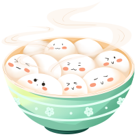 传统美食汤圆卡通图片
