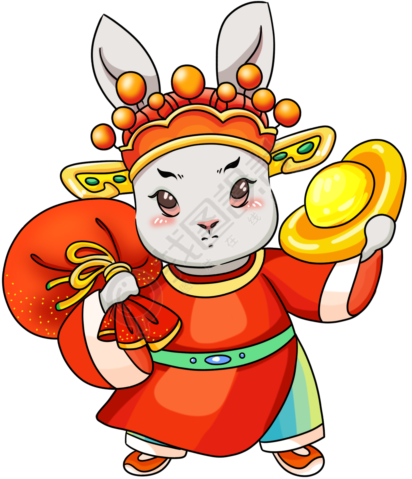 兔年新春财神送财运图片